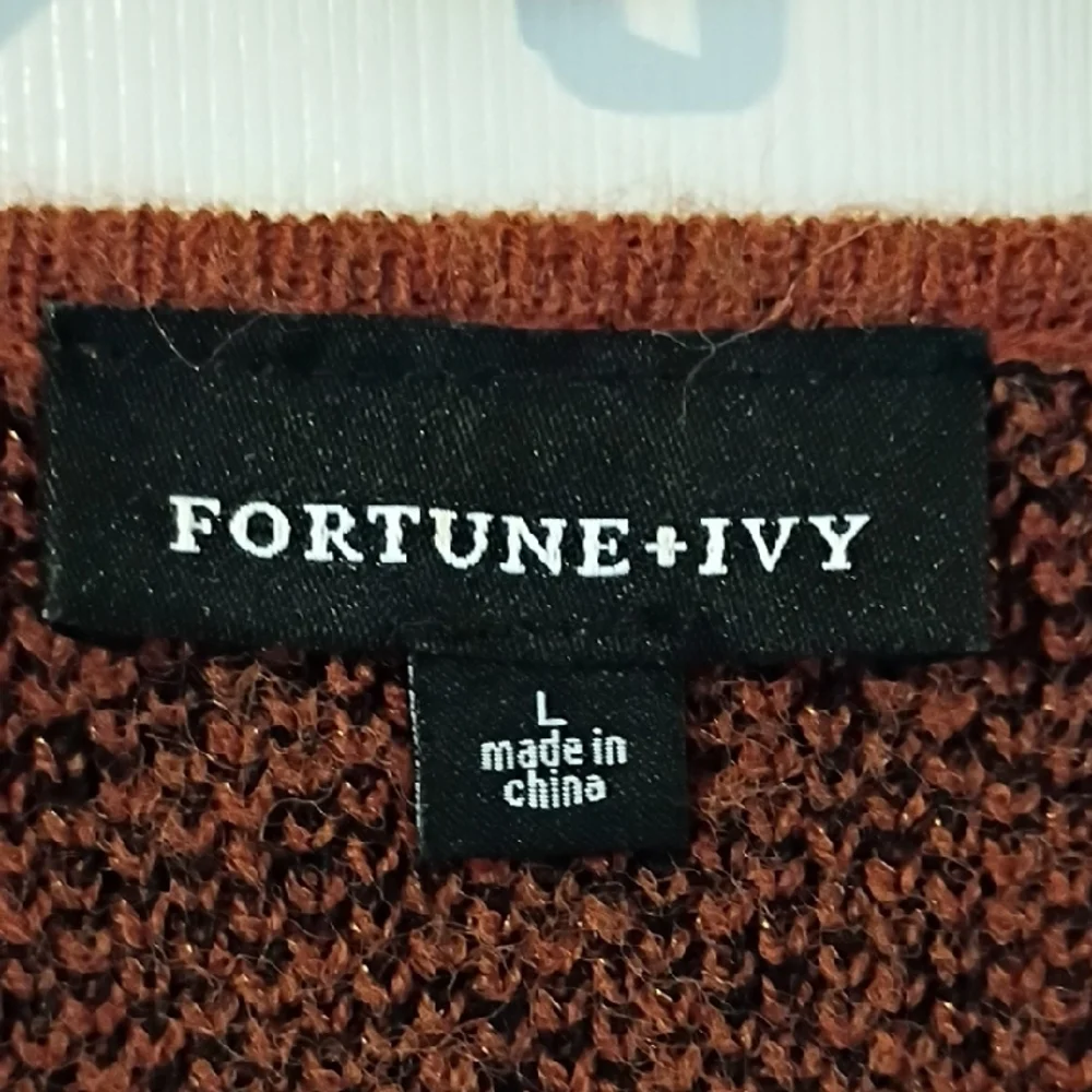 Fortune & Ivy Rust Sweater Coatigan, L - Picture 4 of 7